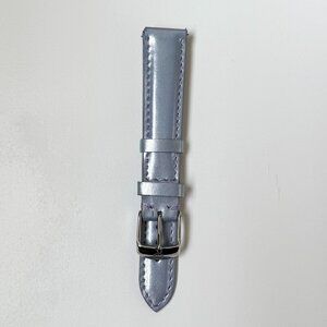 MICHELE 16mm Patent Leather Watch Strap - Baby Blue / Light Periwinkle